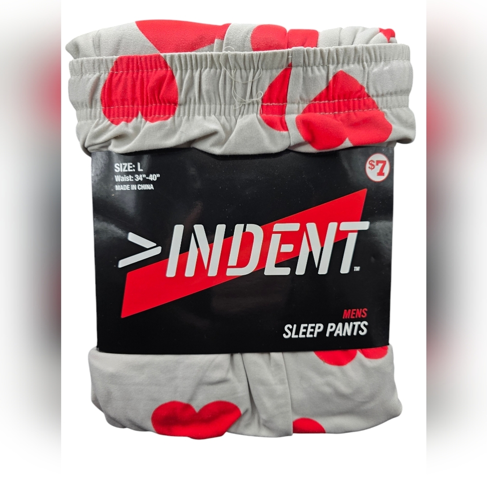 New In Package Valentine's Day Men's Sleep Pants Size Large (34" - 38") Hearts